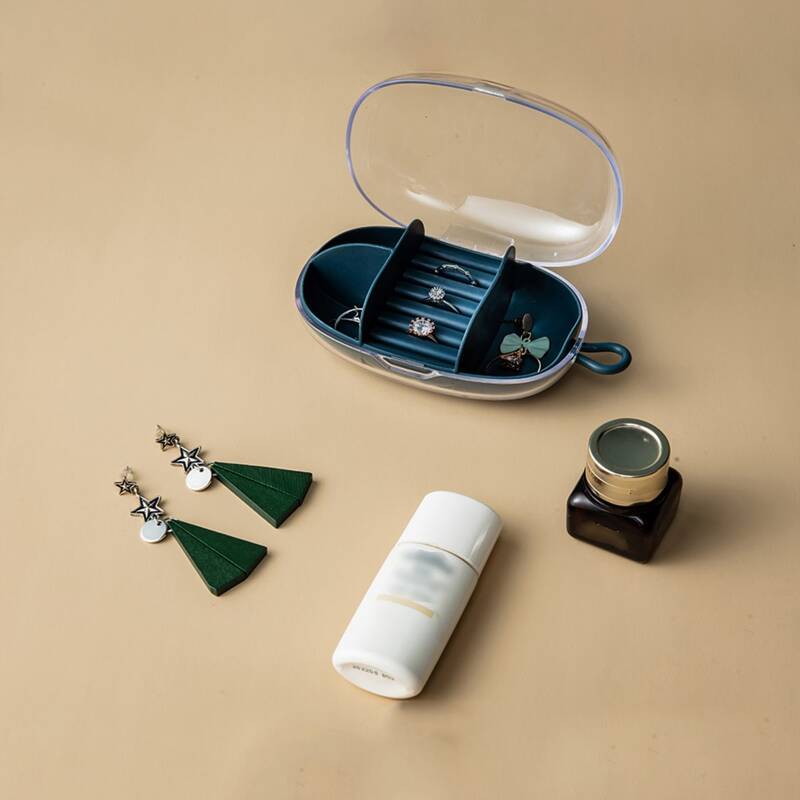 

1pc Portable Jewelry Storage Box, Blue