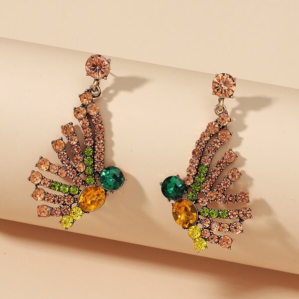 

Rhinestone Decor Drop Earrings, Champagne