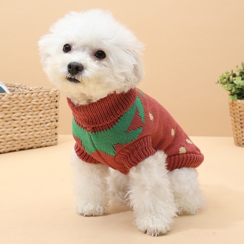 

Polka Dot Turtleneck Dog Sweater, Dusty pink
