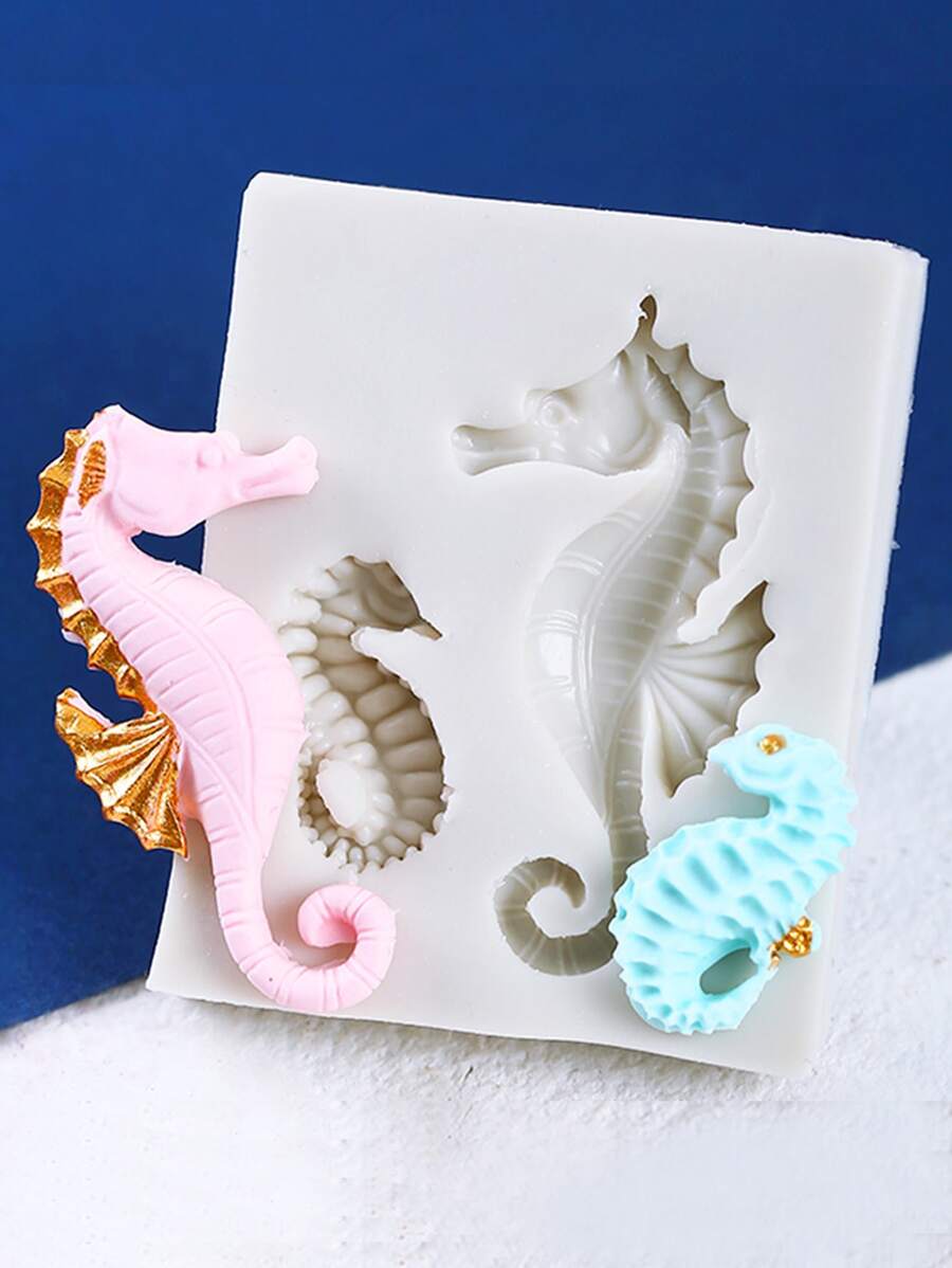 1 Máy Tính Ngựa Biển Khuôn Silicon Fondant Sugarcraft Công Trang Trí Bánh Dụng Cụ Chocolate Gumpaste Khuôn Thạch - trắng - Xem 1