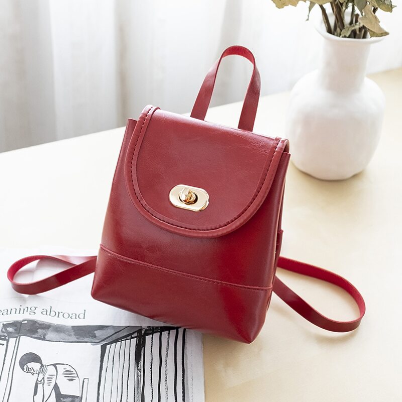 

Minimalist Twist Lock Backpack, Red