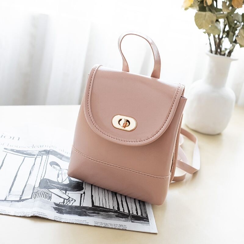 

Minimalist Twist Lock Backpack, Pink