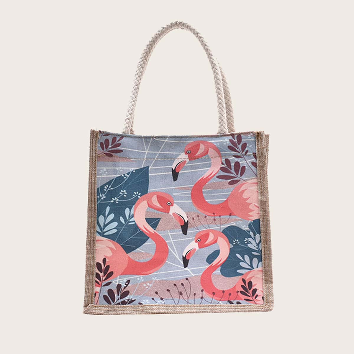 

Flamingo Pattern Tote Bag, Multicolor