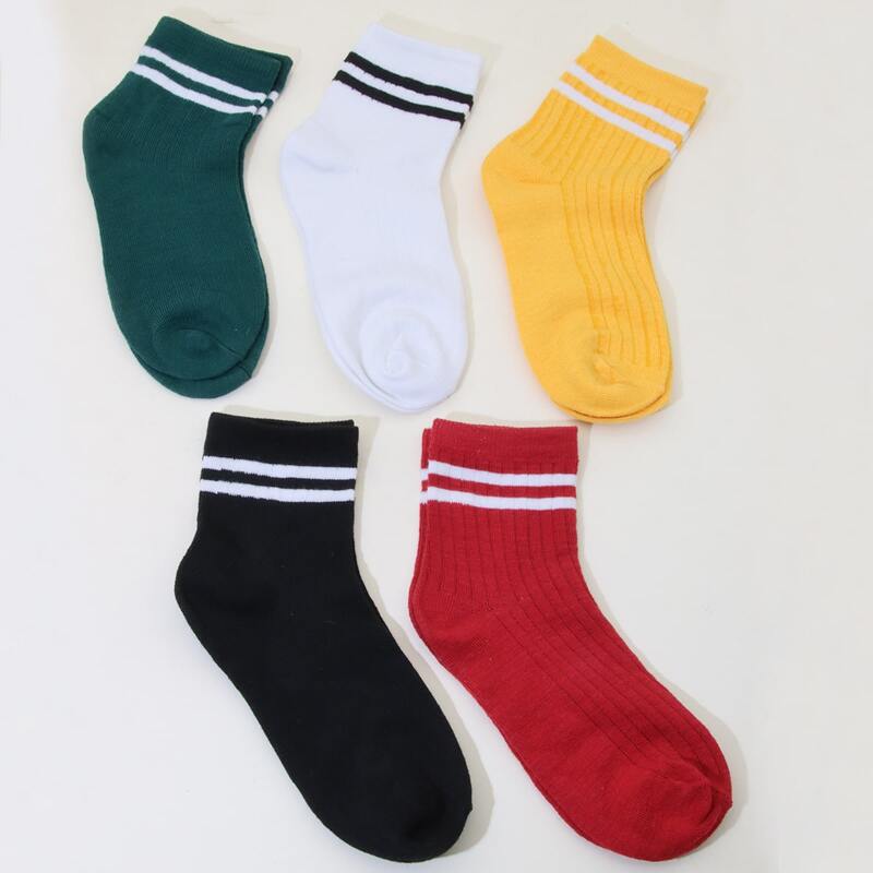 

5pairs Striped Socks, Multicolor