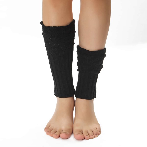 

Plain Knit Leg Warmers, Black