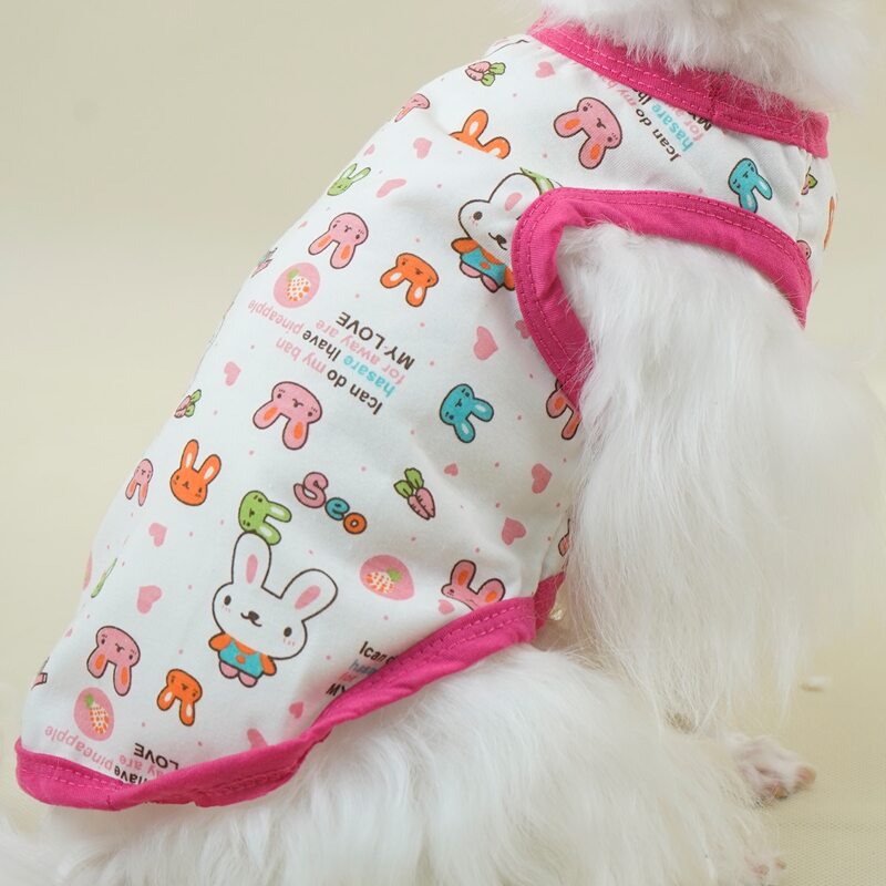 

Cartoon Graphic Contrast Binding Dog Tank, Multicolor