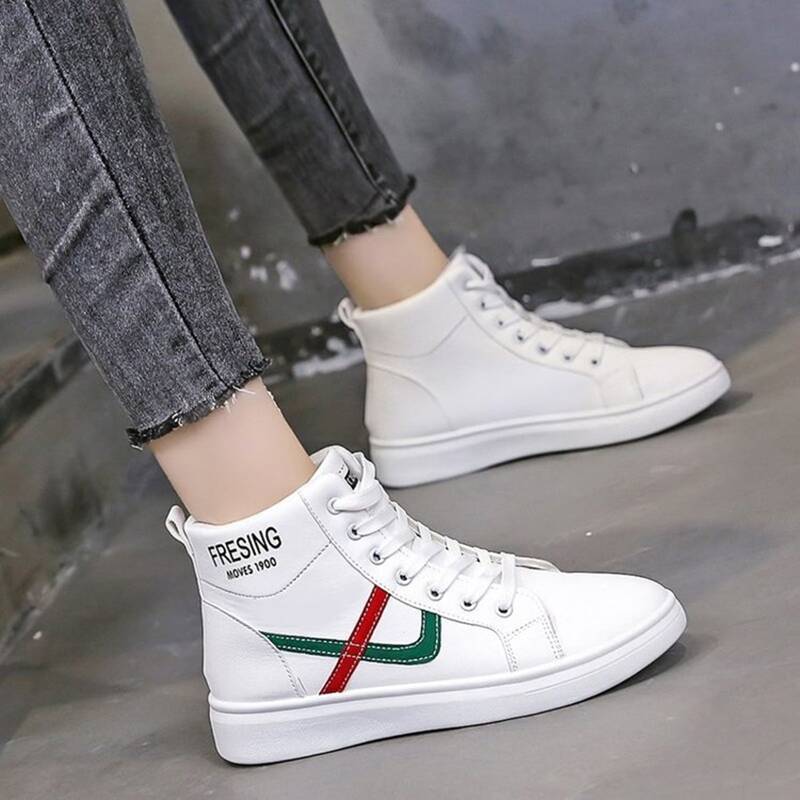High Top Flat Sneakers, White
