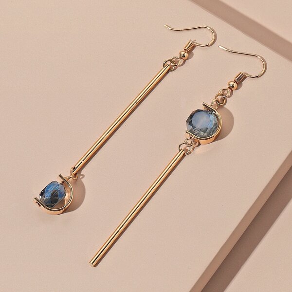 

Crystal Long Drop Earrings, Multicolor