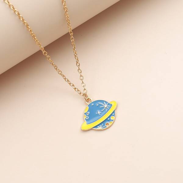 

Girls Planet Pendant Necklace, Multicolor