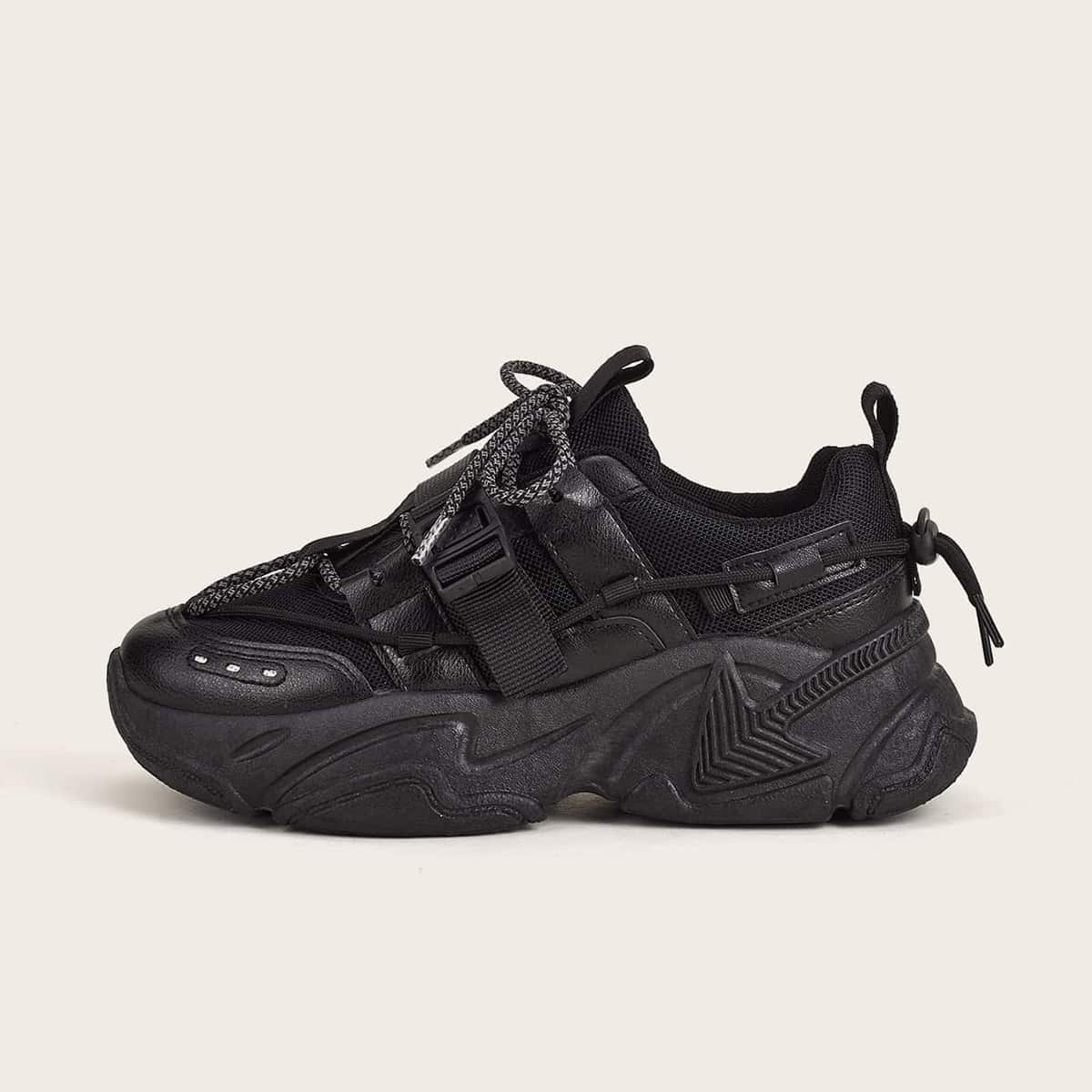 

Buckle Detail Chunky Trainers, Black