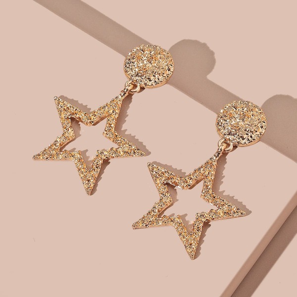 

Star Drop Earrings, Gold