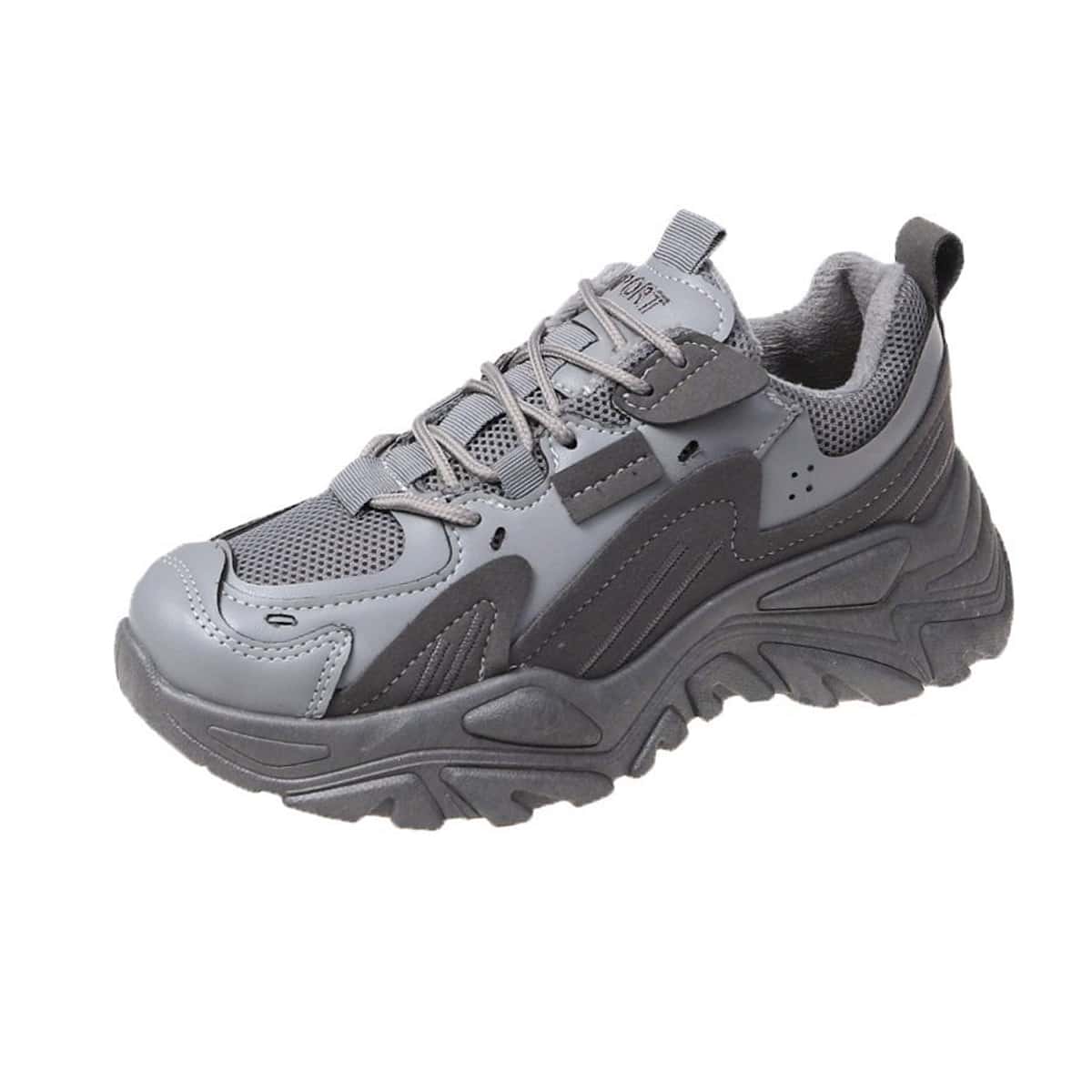 

Lace-up Chunky Trainers, Dark grey