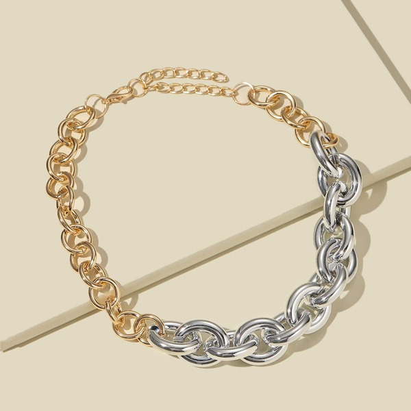 

Two Tone Chain Necklace, Multicolor