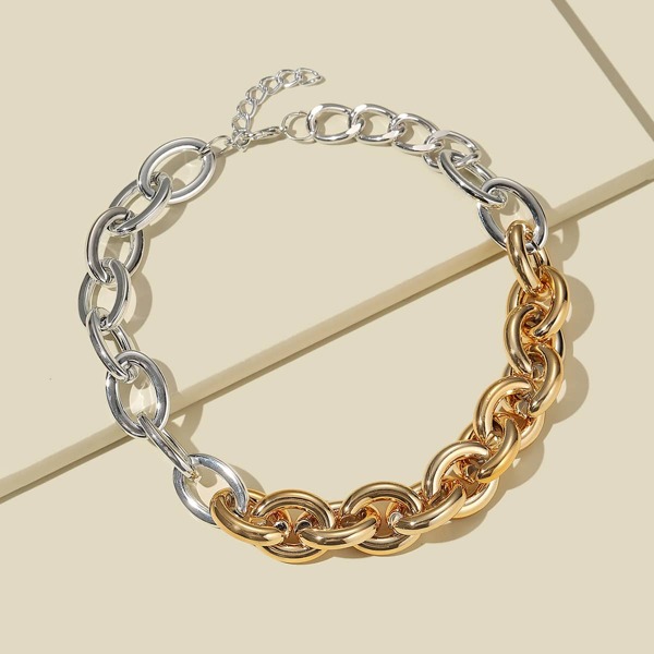 

Two Tone Chain Necklace, Multicolor