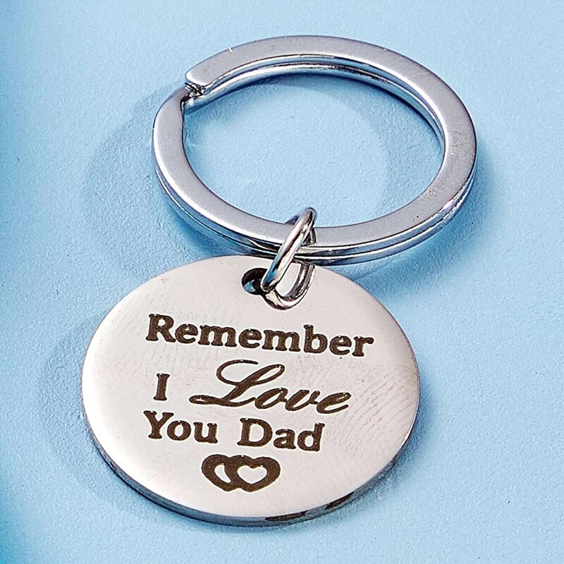 

1pc Round Charm Keychain, Silver