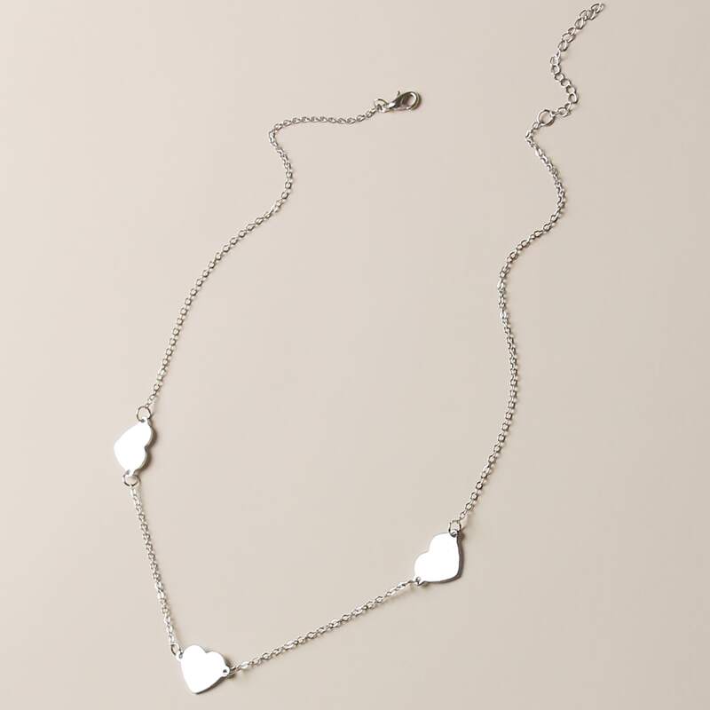 

Heart Pendant Necklace, Silver