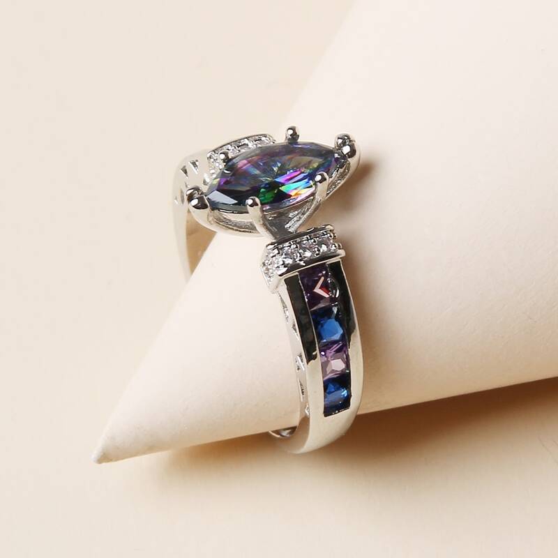 

1pc Rhinestone Ring, Silver