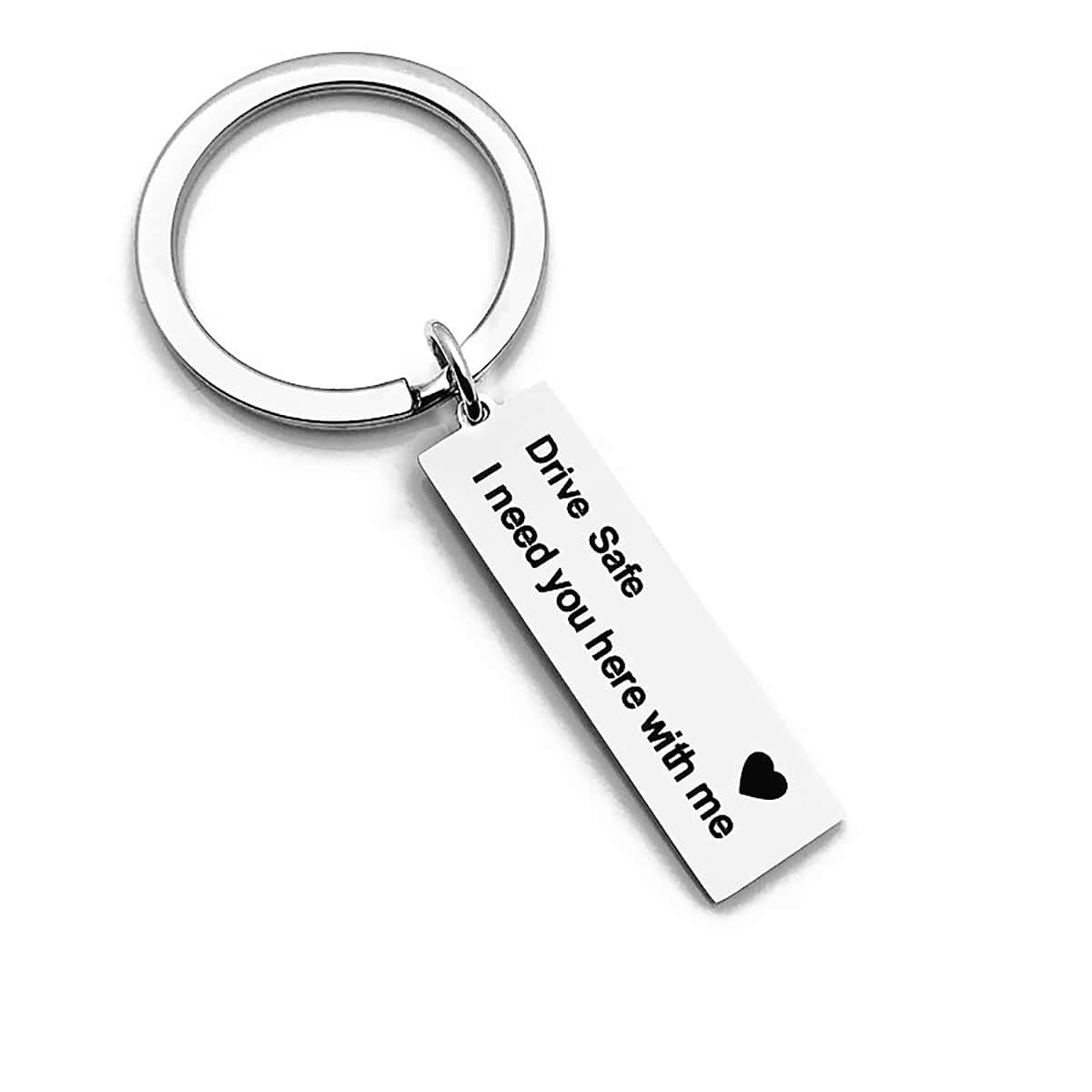 

1pc Slogan Tag Keychain, Silver