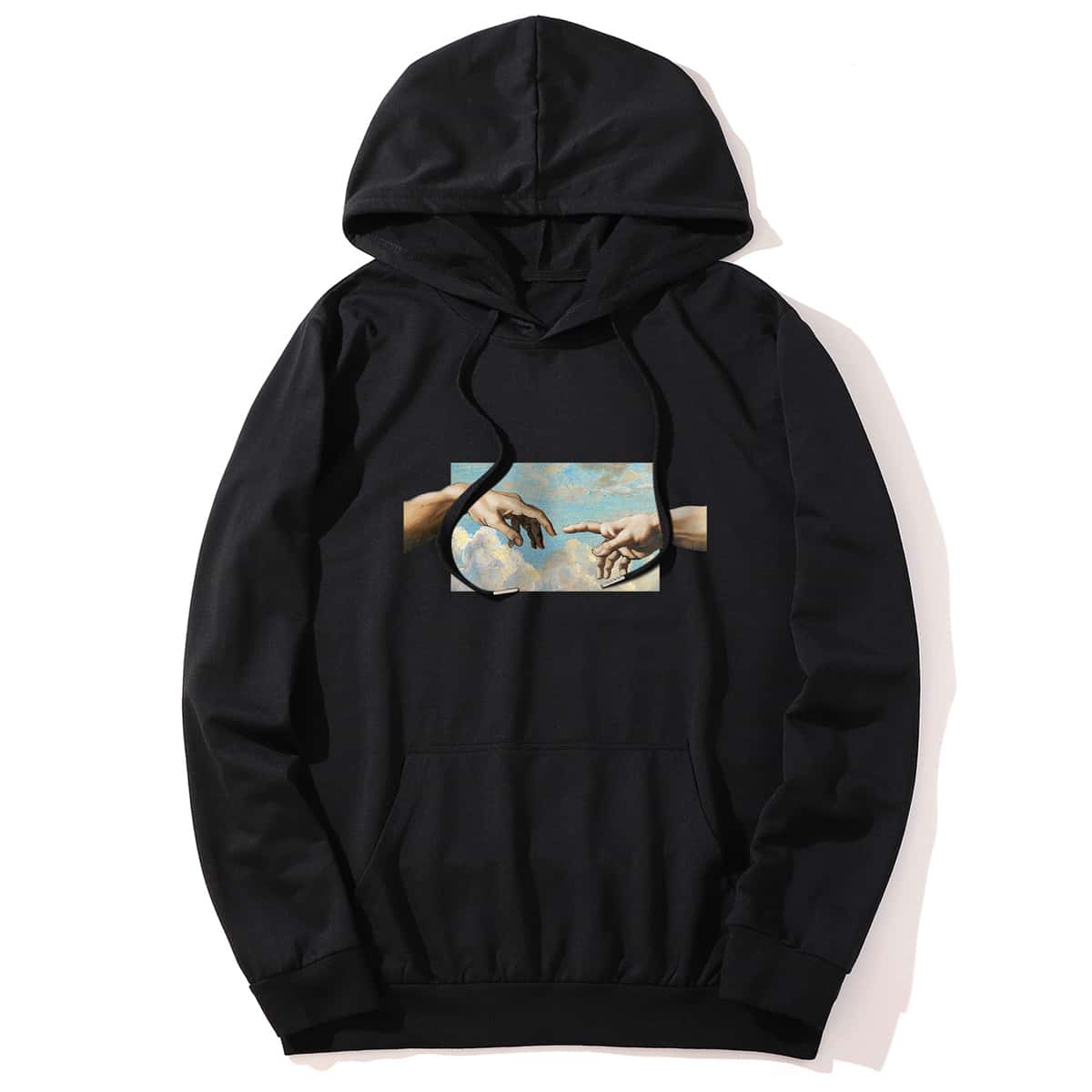 

Guys Hand Graphic Drawstring Hoodie, Black