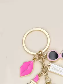 Alloy Lipstick Shaped Keychain, Elegant Gift For Valentine's Day, Mother's Day, Women's Day, Bag Charm