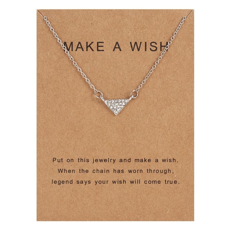 

Rhinestone Triangle Pendant Necklace, Silver