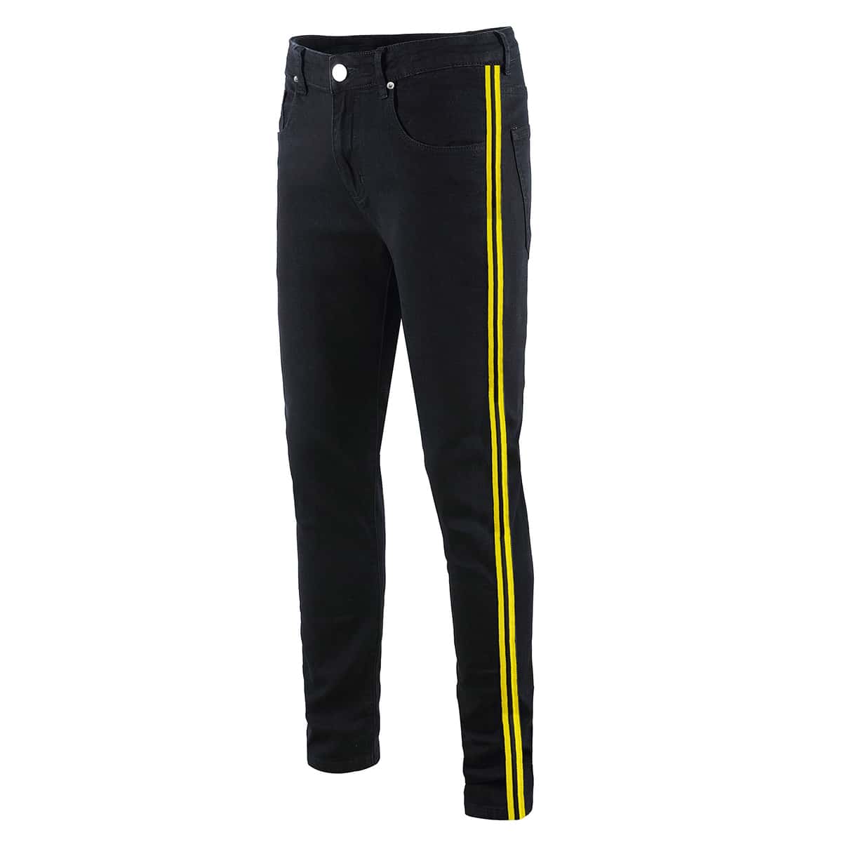 

Guys Striped Side Jeans, Black