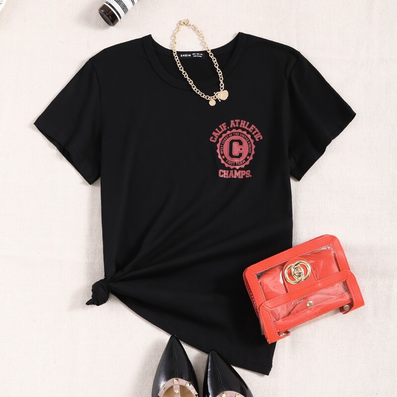 

Slogan Graphic Tee, Black