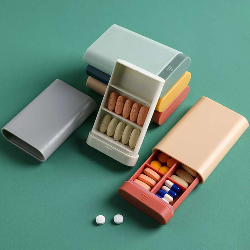 

1pc Multi-grid Pill Storage Box, Multicolor