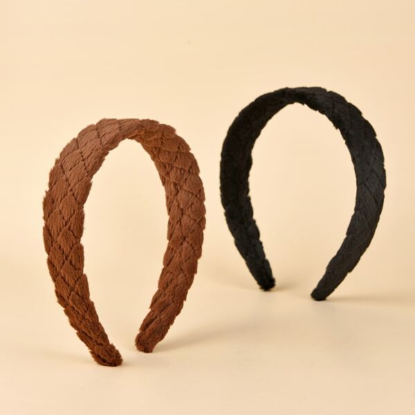 

2pcs Fluffy Hair Hoop, Multicolor