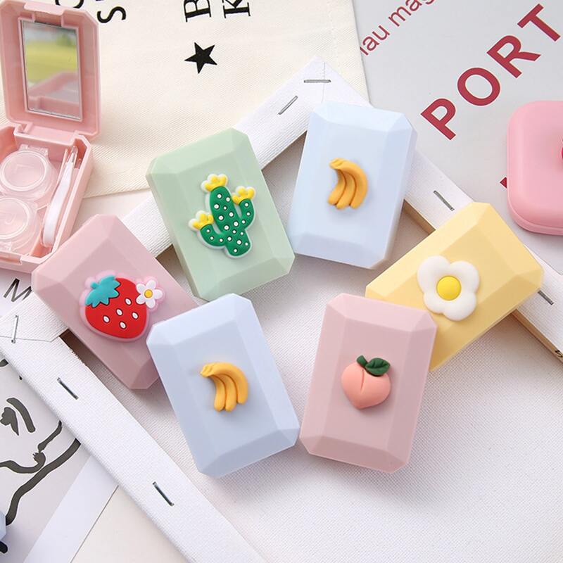 

1pc Random Fruit & Rainbow Contact Lens Case, Multicolor