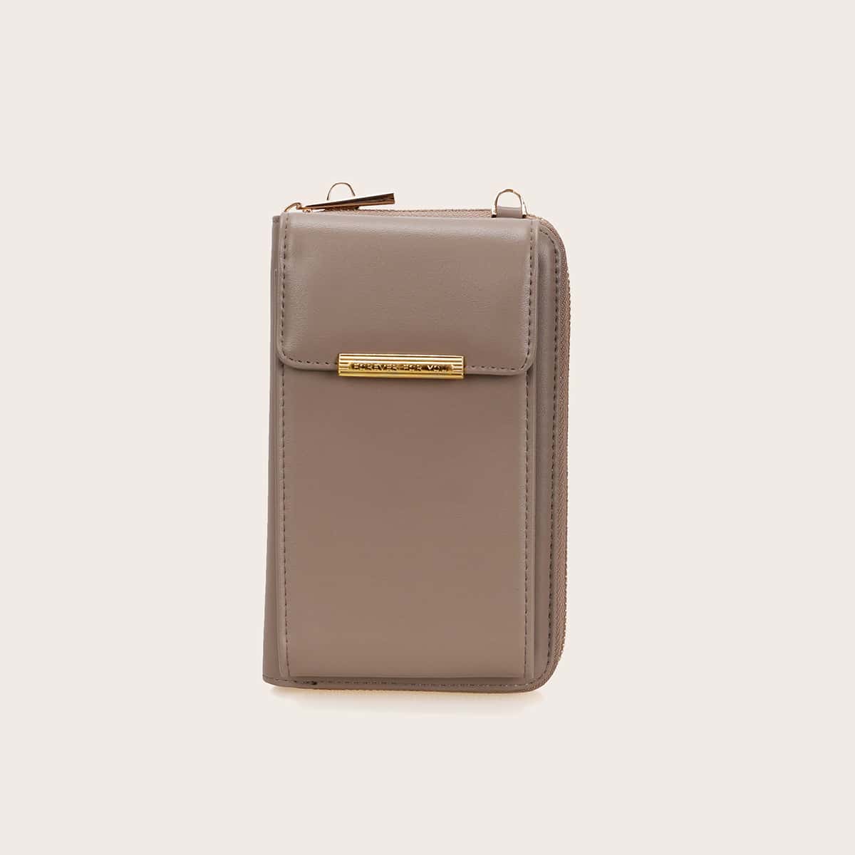 

Solid Crossbody Phone Bag, Grey