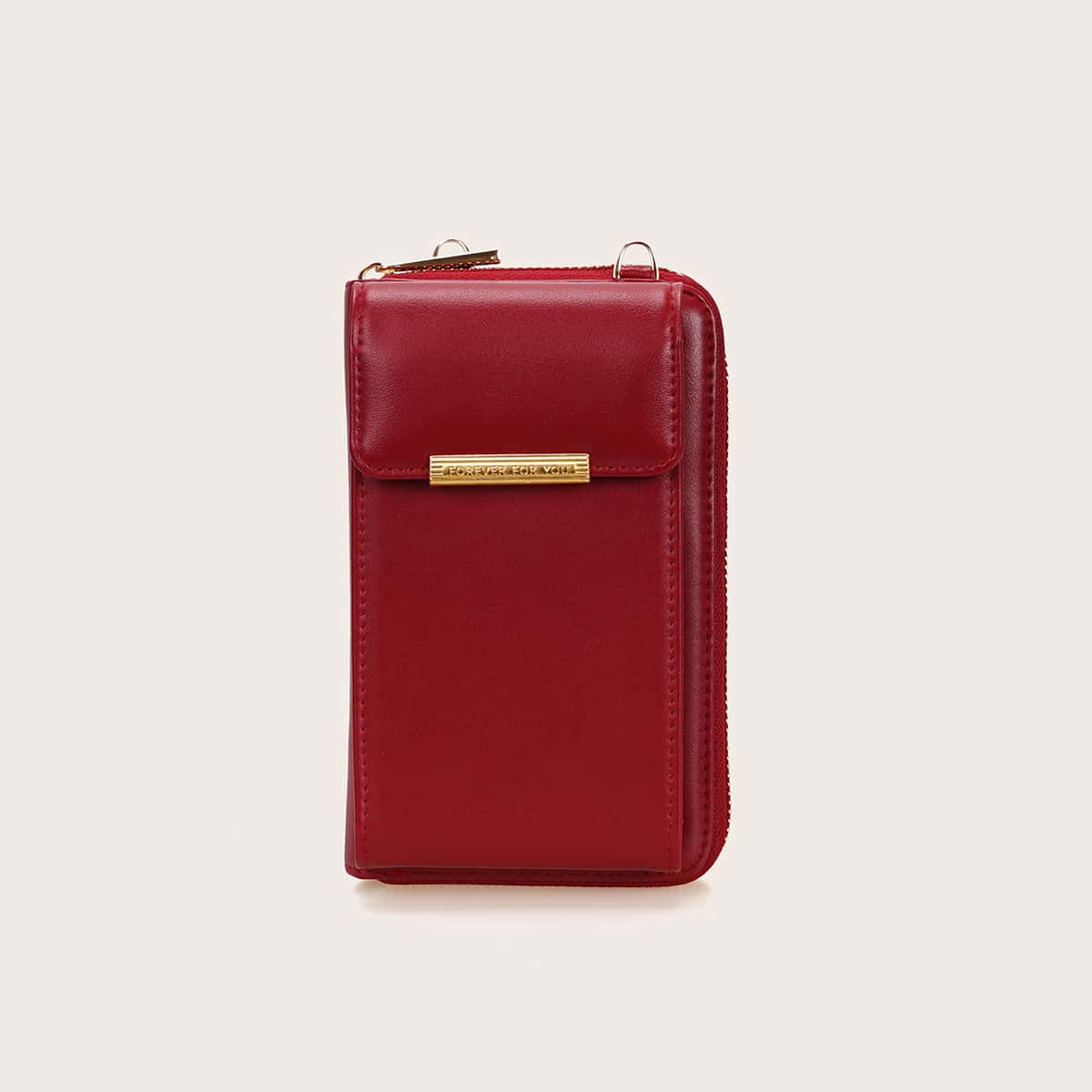 

Solid Crossbody Phone Bag, Red