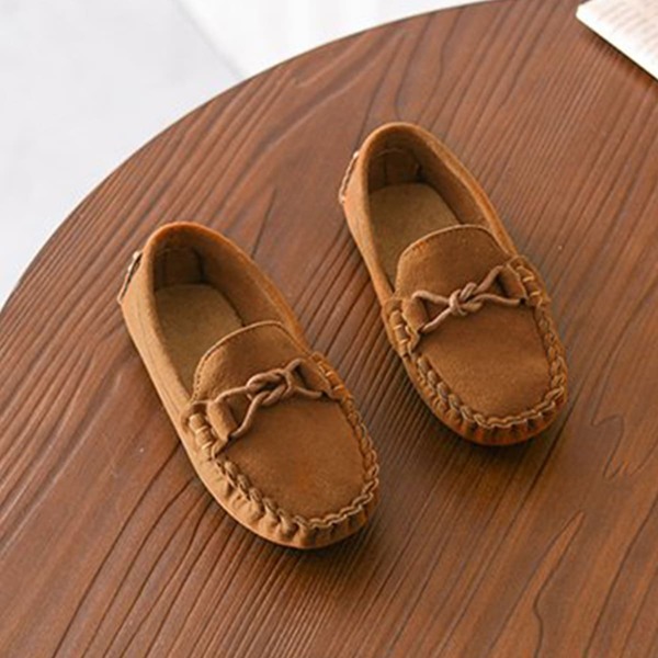 

Toddler Girls Knot Decor Stitch Detail Flats, Brown