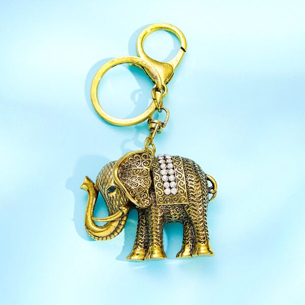 

Elephant Charm Keychain, Gold