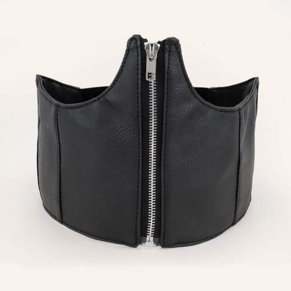 

Zipper Decor Plus Size Belt, Black