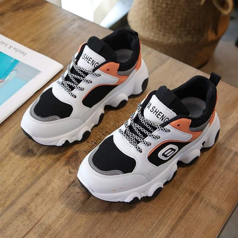 

Colorblock Chunky Sneakers, Black and white
