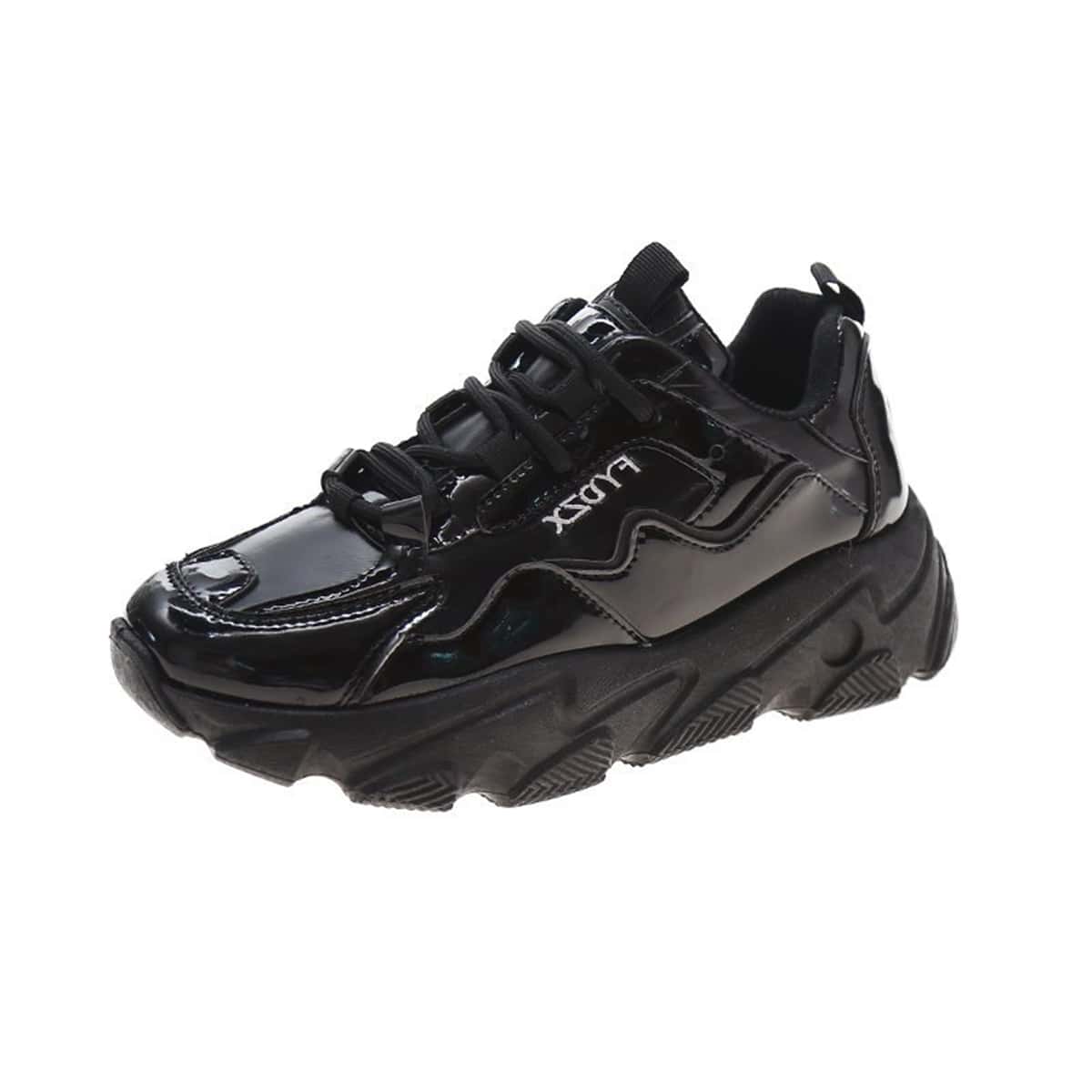 

Lace Up Chunky Sneakers, Black