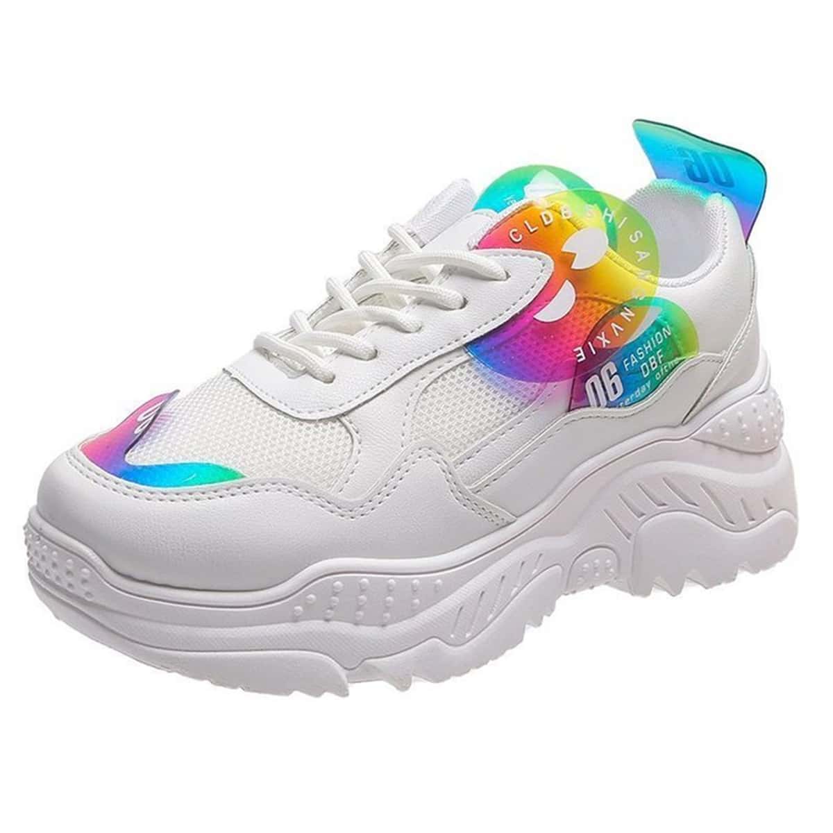 

Lace Up Chunky Sneakers, White