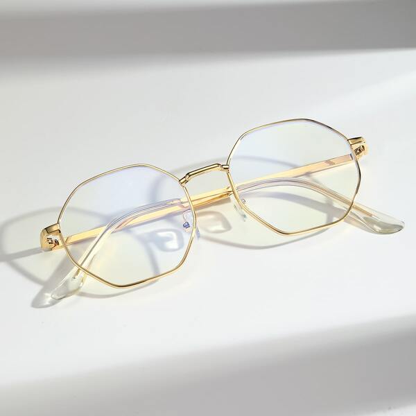 

Men Metal Frame Glasses, Gold