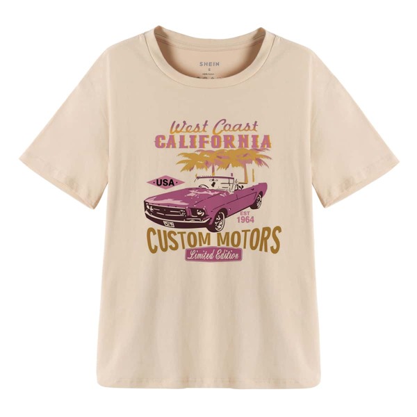 

Car And Letter Graphic Tee, Khaki