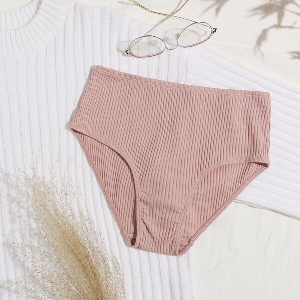 

Solid Rib Panty, Pastel dusty pink