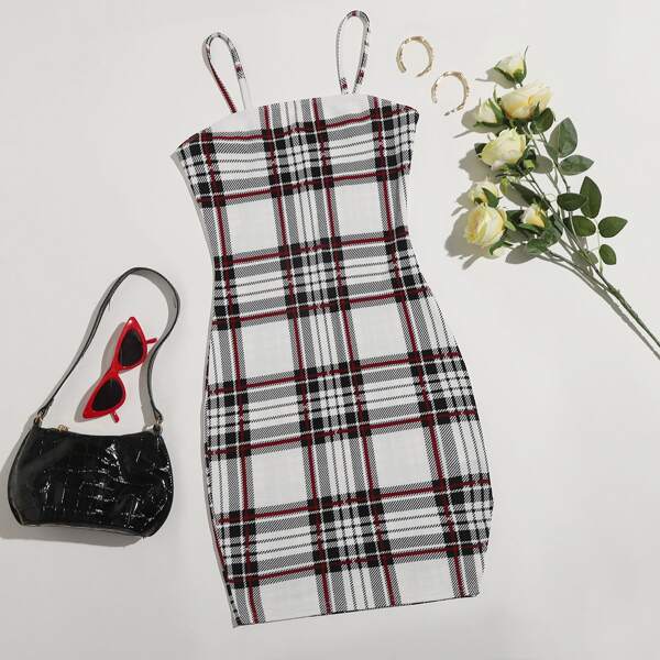 

Plaid Bodycon Dress, Multicolor