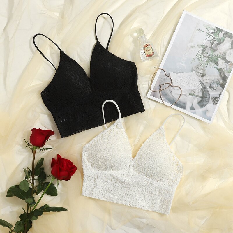 

2pack Floral Lace Longline Bralette Set, Multicolor