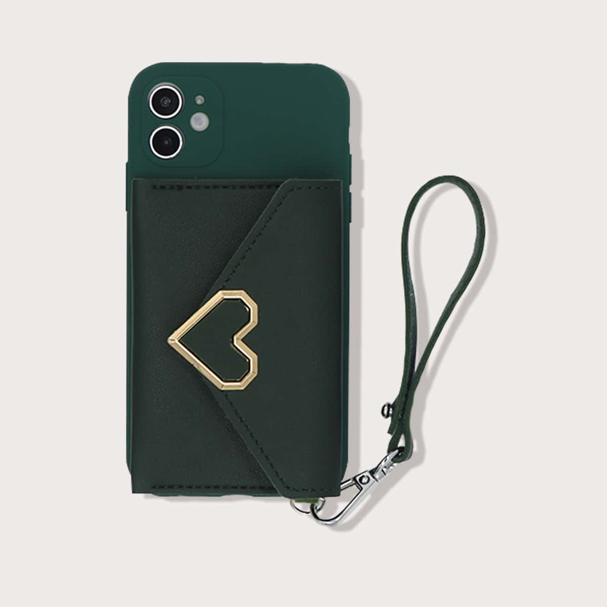 

Solid iPhone Case With Heart Purse, Dark green