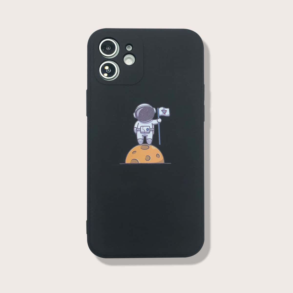

Cartoon Frame Astronaut Pattern iPhone Case, Black