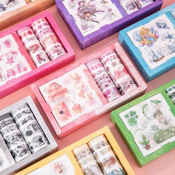 

20pcs Cartoon Graphic Random Tape & Sticker Set, Multicolor