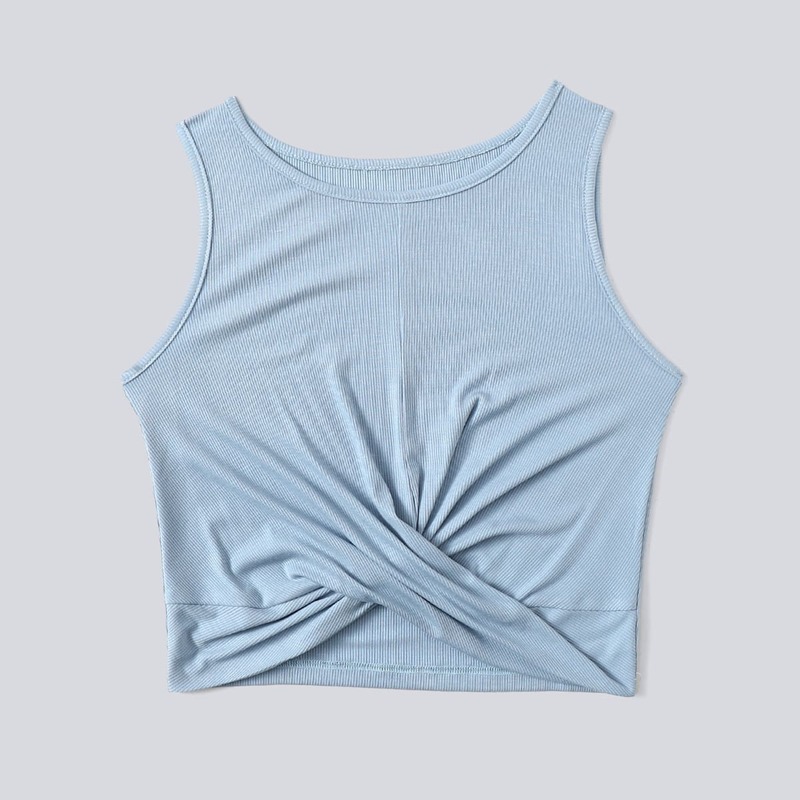

Solid Twist Tank Top, Dusty blue