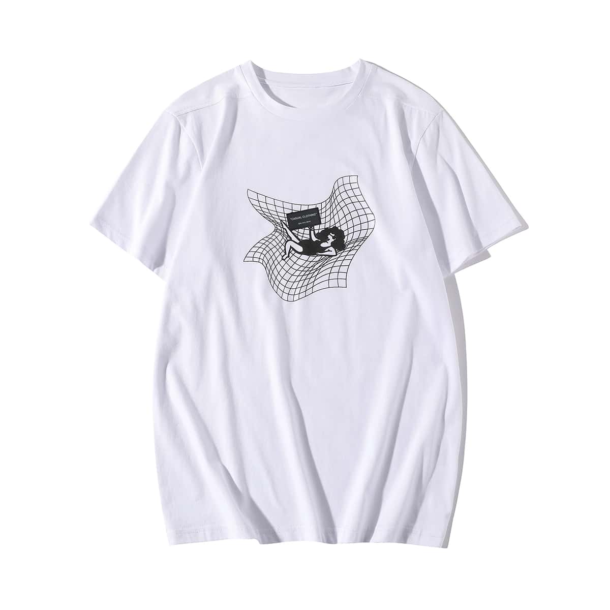 

Guys Figure And Letter Graphic Tee, White