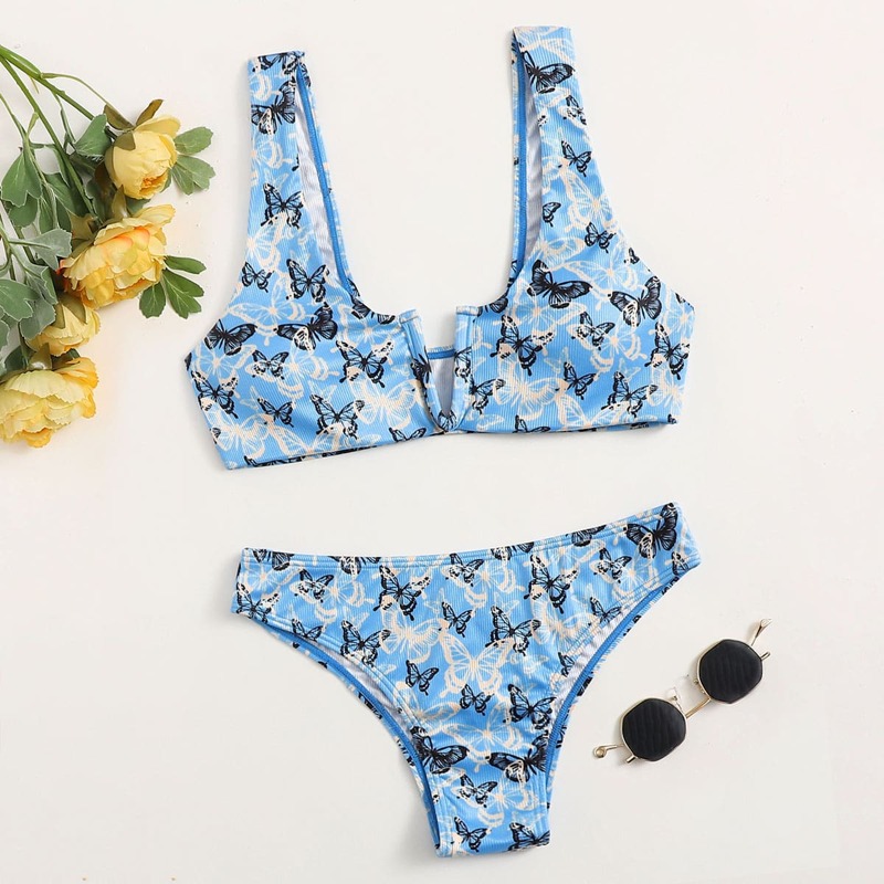 

Butterfly V-wired Bikini Swimsuit, Multicolor