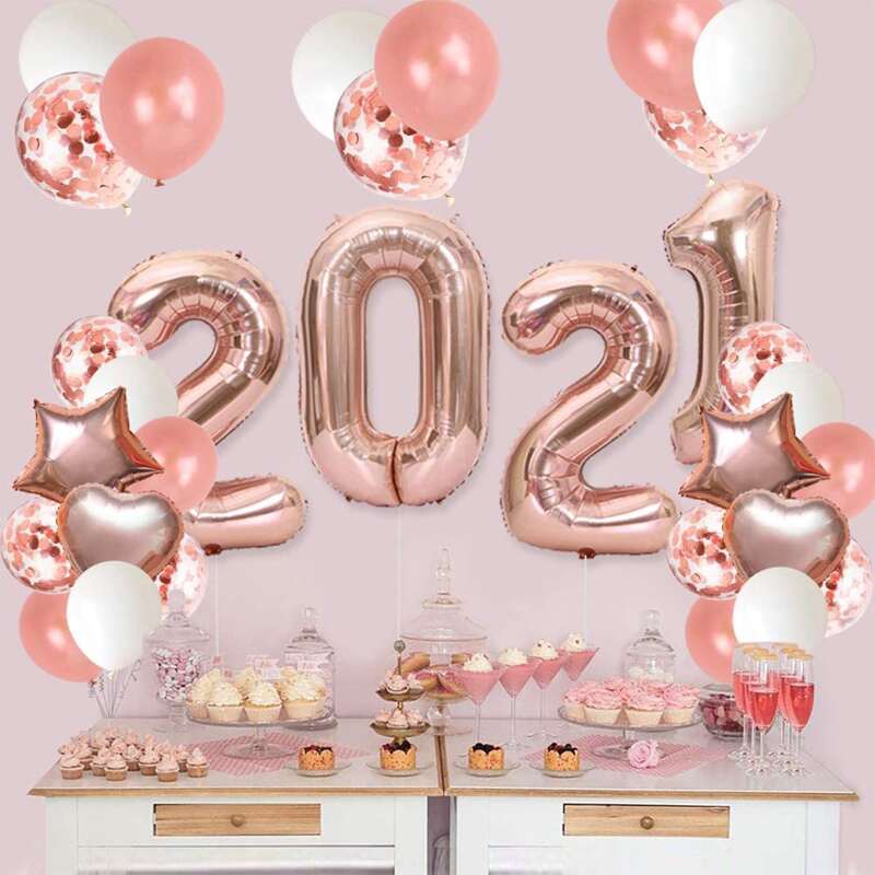 

1set Digital Shaped Balloon, Rose gold